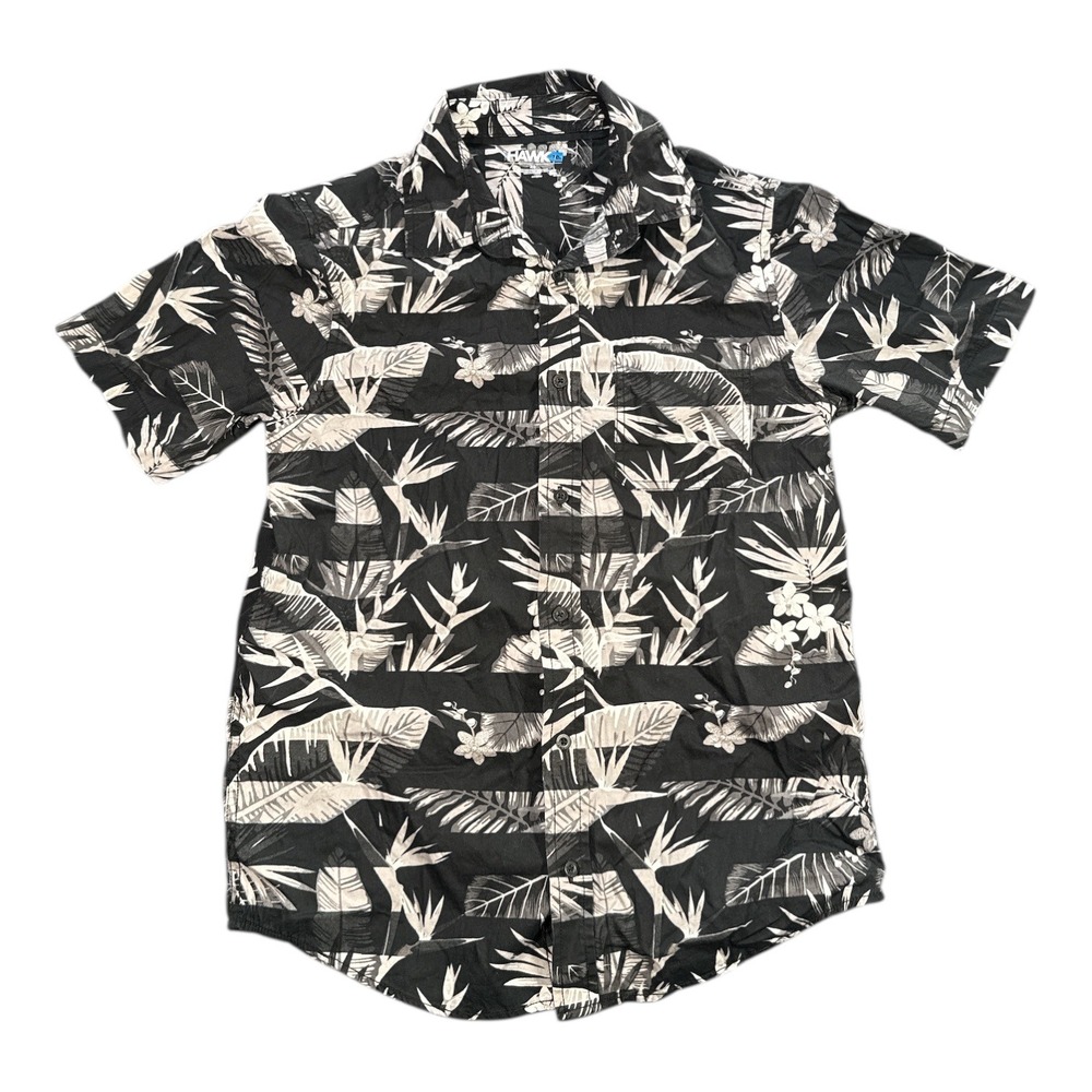 Hawk Kids Tropical Hawaiian Button Down Short Sleeve Shirt XL